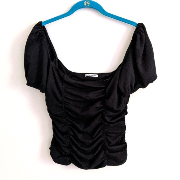 Reformation Cleo Top in Black Medium - Picture 2 of 7